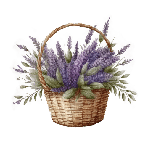 lavender flower basket Bb2 - nemokama png