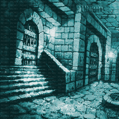 Y.A.M._Gothic fantasy background   blue - Free animated GIF