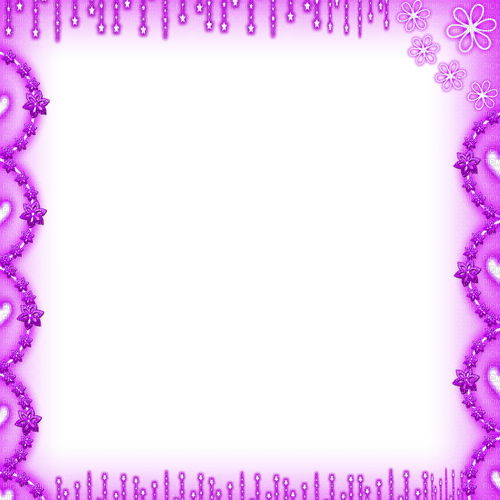Flowers.Stars.Frame.Purple - ücretsiz png
