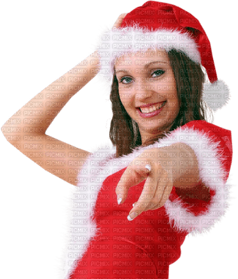 Kaz_Creations Woman Femme Fur Christmas Red - png grátis