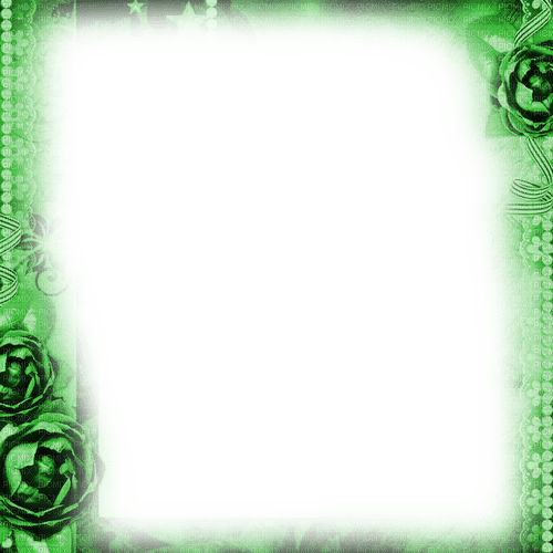 Green Roses Frame - By KittyKatLuv65 - nemokama png