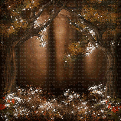 autumn fantasy forest animated background - GIF animado gratis
