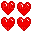 4 hearts - Zdarma animovaný GIF