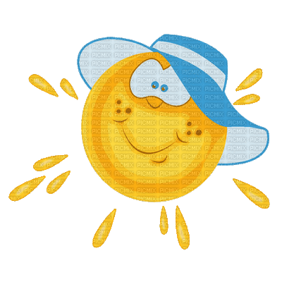 soleil avec un chapeau - GIF animasi gratis