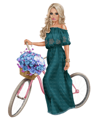 kvinna-woman-cykel - png gratis