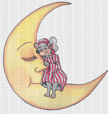 lune souris - Бесплатный анимированный гифка