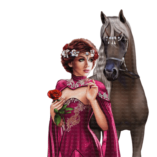 kvinna-häst - png grátis