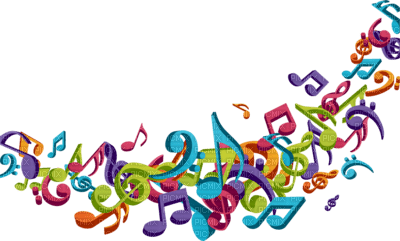 Kaz_Creations Deco Music Notes Colours - zadarmo png