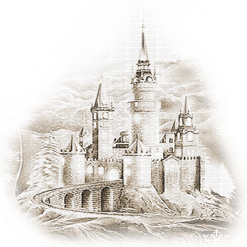 soave background transparent fantasy winter castle - Free PNG