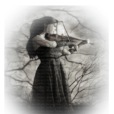 woman violin goth femme gothique - PNG gratuit