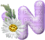 Kaz_Creations Alphabets Purple Heart Flowers Letter W - Free animated GIF