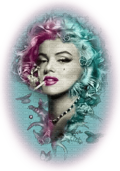 Marilyn Monroe Woman Femme Pink Teal JitterBugGirl - ilmainen png