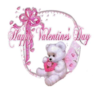 Kaz_Creations Animated Bear With Hear Text Valentine's Day - GIF animate gratis