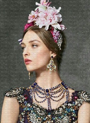 image encre couleur texture femme visage fleurs chapeau mariage princesse edited by me - PNG gratuit