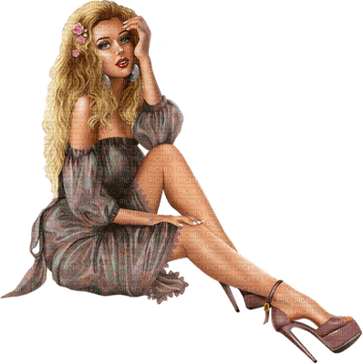 femme assise.Cheyenne63 - 免费PNG