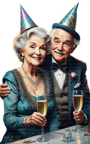 couple, new year, silvester, winter, vintage, - gratis png