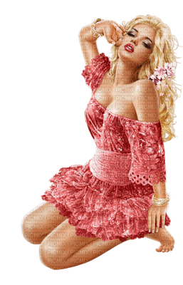 woman in pink by nataliplus - PNG gratuit
