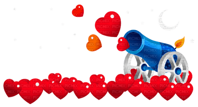 Kaz_Creations Valentine Deco Love Hearts Cannon - 無料png