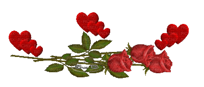 róże i serca - Darmowy animowany GIF