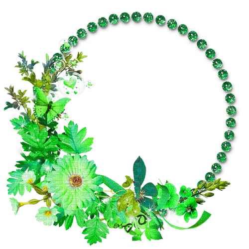 Round Florar Green - By StormGalaxy05 - png ฟรี
