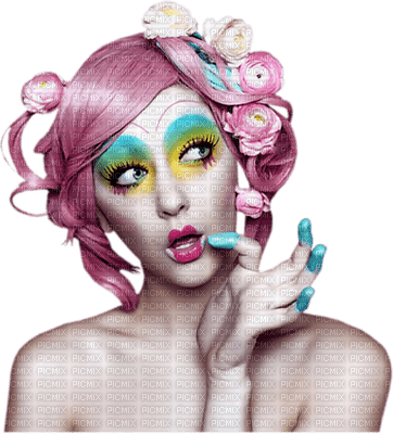 Kaz_Creations Woman Femme Paint Tattoo Flowers - gratis png
