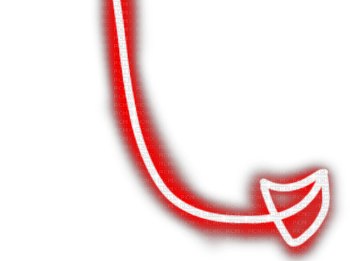 neon red devil tail - png ฟรี