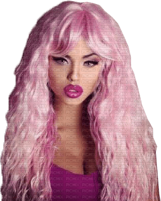 woman pink hair bp - gratis png