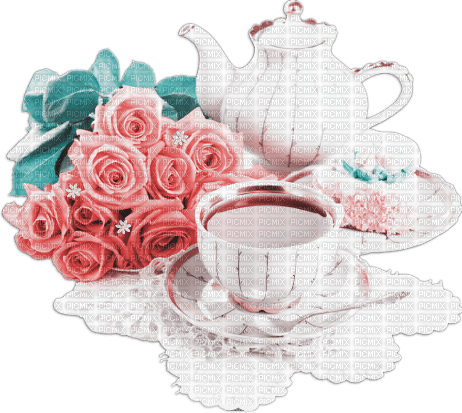 soave deco breakfast morning flowers rose tea pink - darmowe png