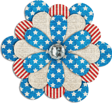 soave deco   patriotic 4th july usa  flowers scrap - Free PNG