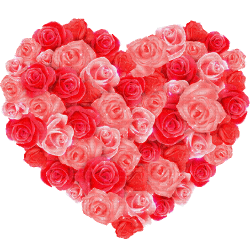 valentine heart roses by nataliplus - Gratis geanimeerde GIF