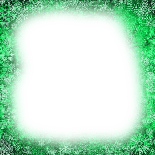 Snowflakes.Frame.Green - KittyKatLuv65 - besplatni png