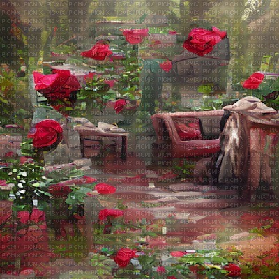 Vintage Rose Garden - PNG gratuit