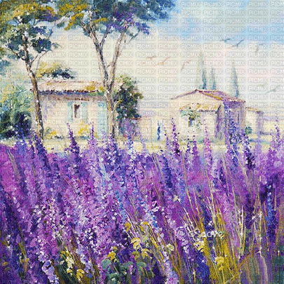 soave background animated field lavender vintage - GIF animé gratuit