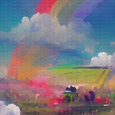 Rainbow in a Field - Free PNG