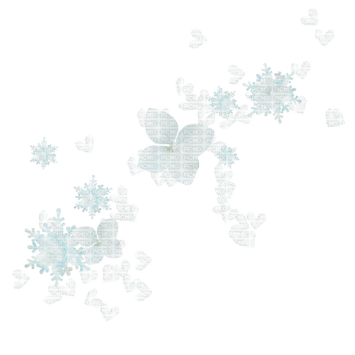 Blue white flower snowflakes deco [Basilslament] - 無料png