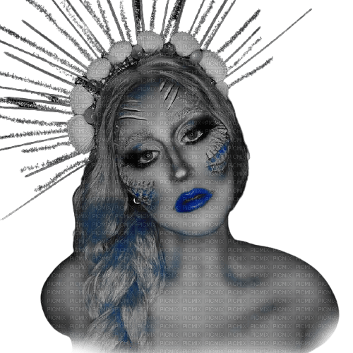 kikkapink winter gothic woman blue black white - bezmaksas png