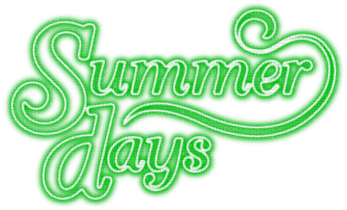 Summer Days.Text.Green - zadarmo png