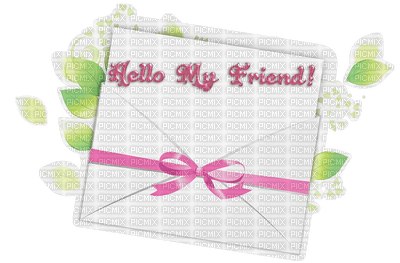 Kaz_Creations Deco Friendship Cards Text Hello My Friend - zdarma png