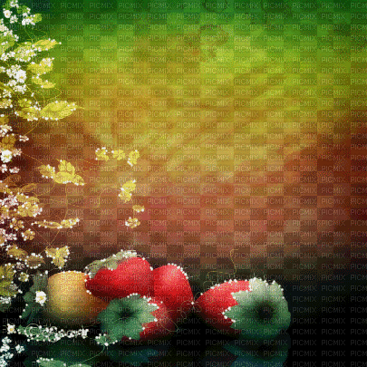 soave background animated strawberry flowers - GIF เคลื่อนไหวฟรี