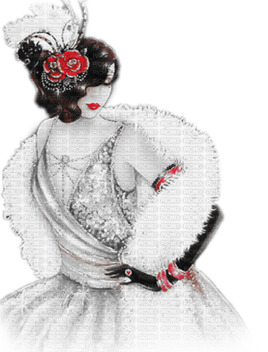 soave woman vintage art deco christmas new year - 無料png