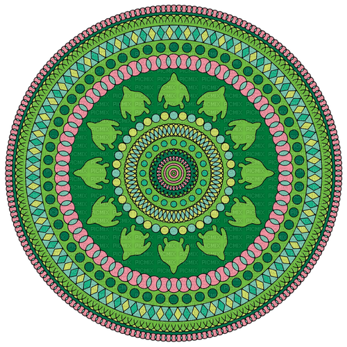 Green Pink Mandala - фрее пнг