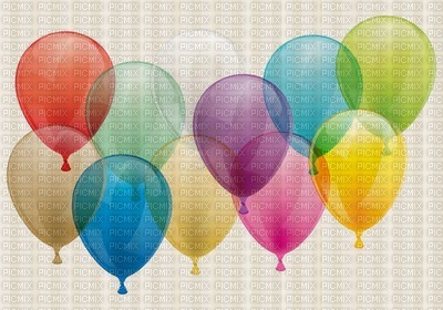 multicolore image encre bon anniversaire color effet ballons  edited by me - Free PNG