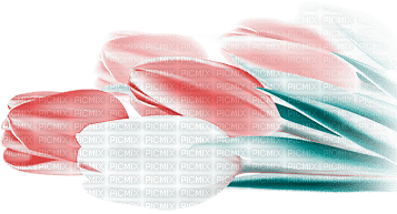 soave deco flowers spring tulips pink  teal - 免费PNG