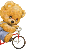 ani-teddy bear-cycling--nalle-björn-cyklar - GIF animasi gratis