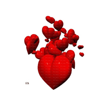 plusieurs coeurs rouges - Bezmaksas animēts GIF