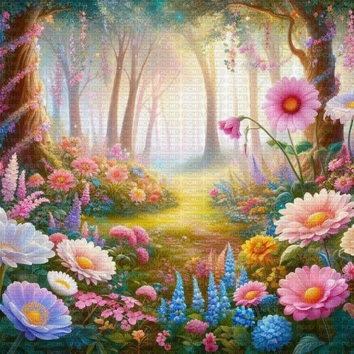 fantasy forest colore background pink blue - zadarmo png