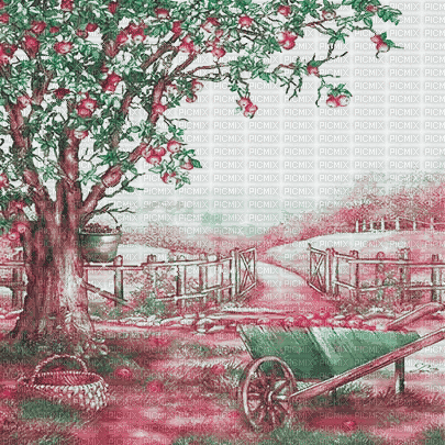 soave background animated vintage aplle tree - 免费动画 GIF