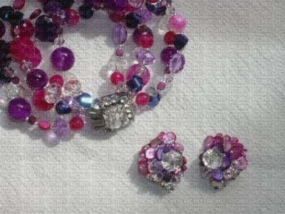 bijoux bracelet boucles d'oreilles rose violet - png gratis