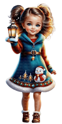 loly33 enfant hiver lanterne - gratis png