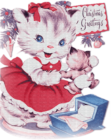 soave cat vintage deco animals christmas winter - δωρεάν png